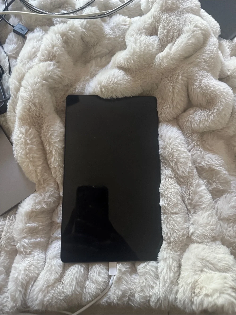 Samsung Black Tablet with Charging Cable